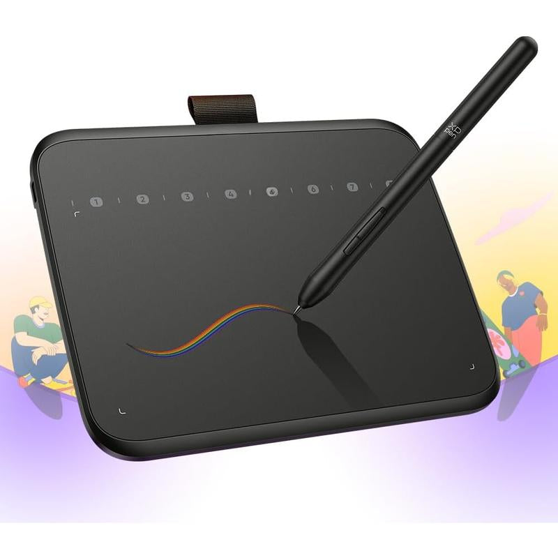 Xppen Deco 640 Drawing Tablet with 16384 Levels Sensitivity -Free Stylus 6*4 Inch OSU Drawing Pad Graphic Tablet for Digital Drawing Teaching Designing Editing Work for PC Android